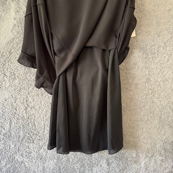 Mikael Aghal NWT Black Asymmetrical Evening Gown Dress Size 10 - Picture 12 of 14